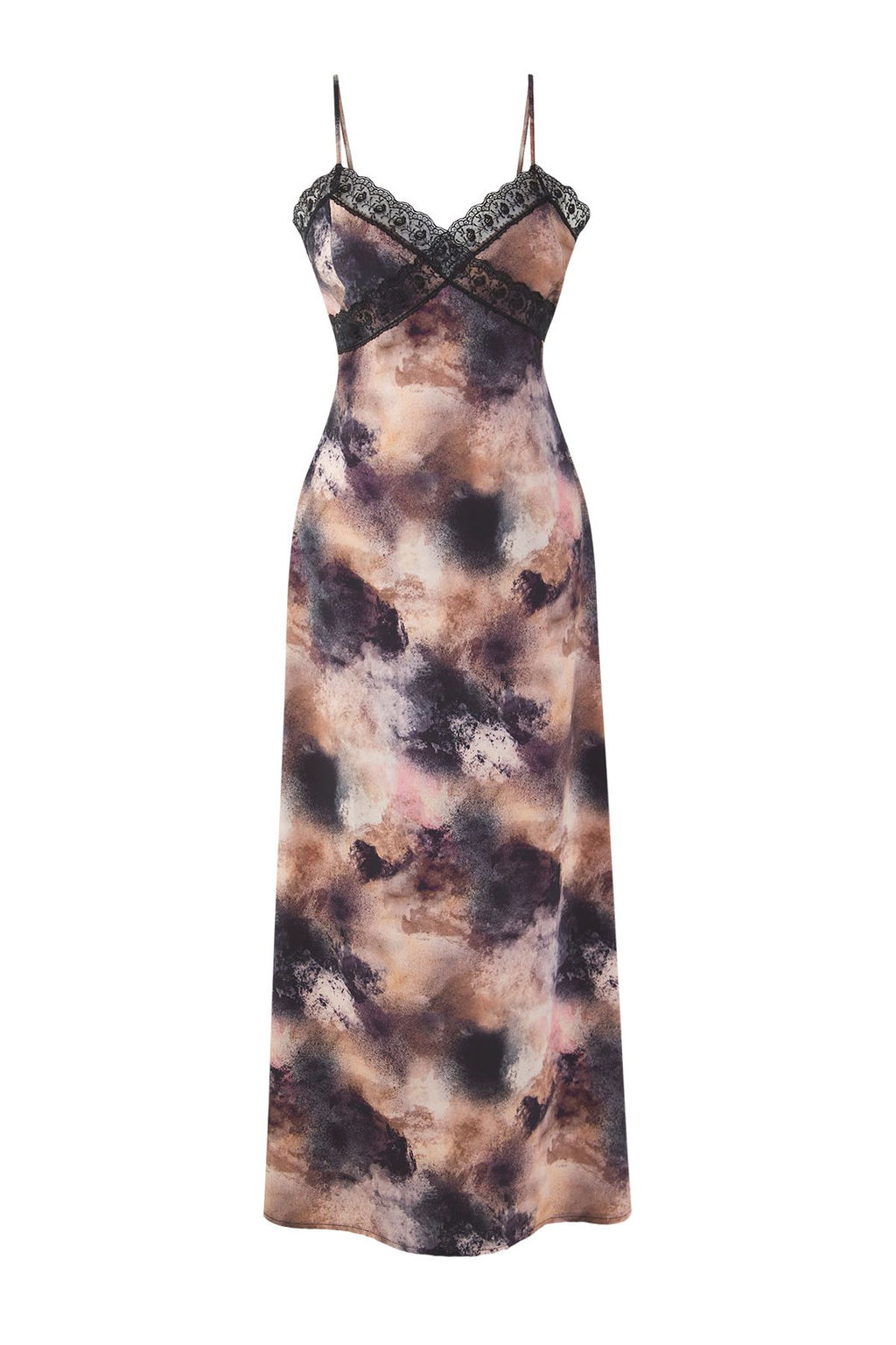 TRENDYOLMILLA Limited Edition Kahverengi Dantelli Soyut Desenli Maxi Dokuma Elbise TWOSS25EL00523  фото 4