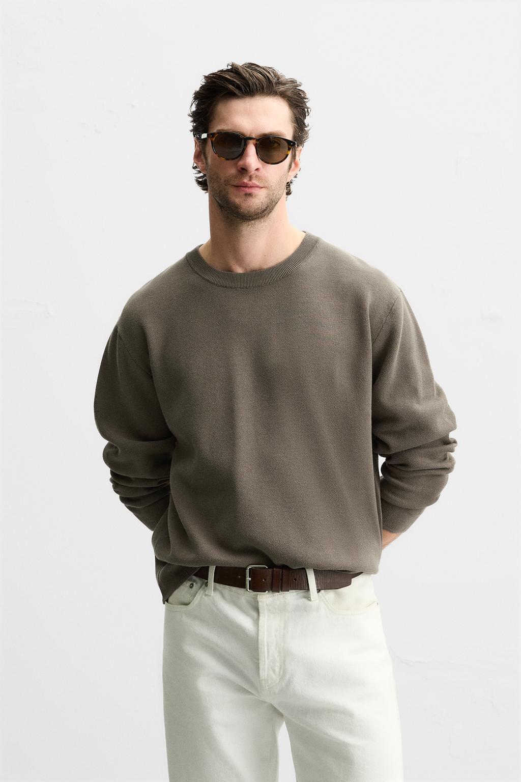 COTTON BLEND TEXTURED SWEATER - Zara фото 10