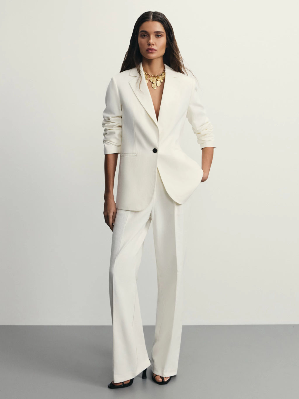 Брюки прямого кроя с содержанием льна / Zarina  фото 5