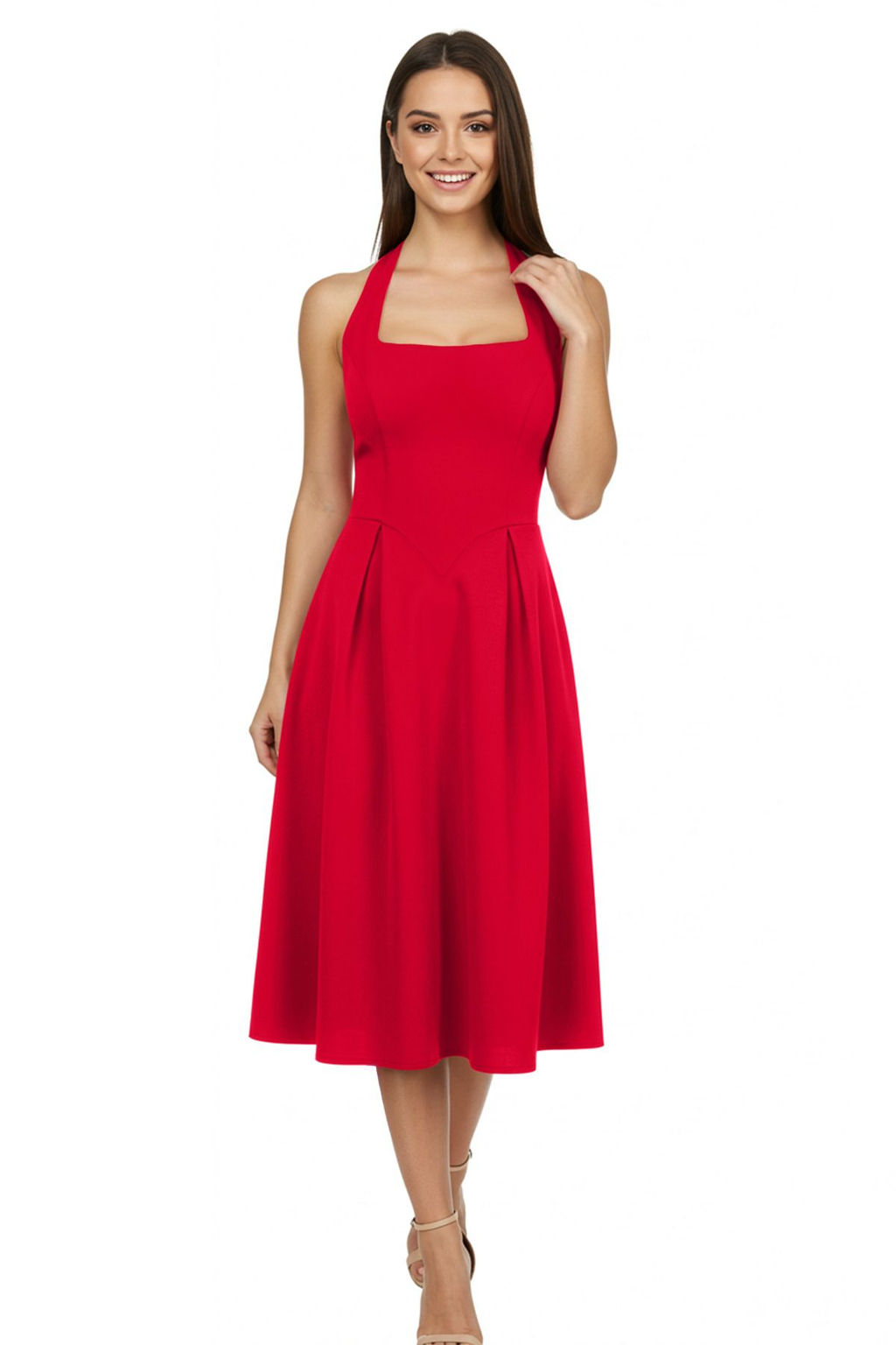 K?rm?z? A-Kesim Fiyonk Detayl? Dokuma S?k Abiye Gece Mezuniyet Elbisesi TPRSS25EL00011