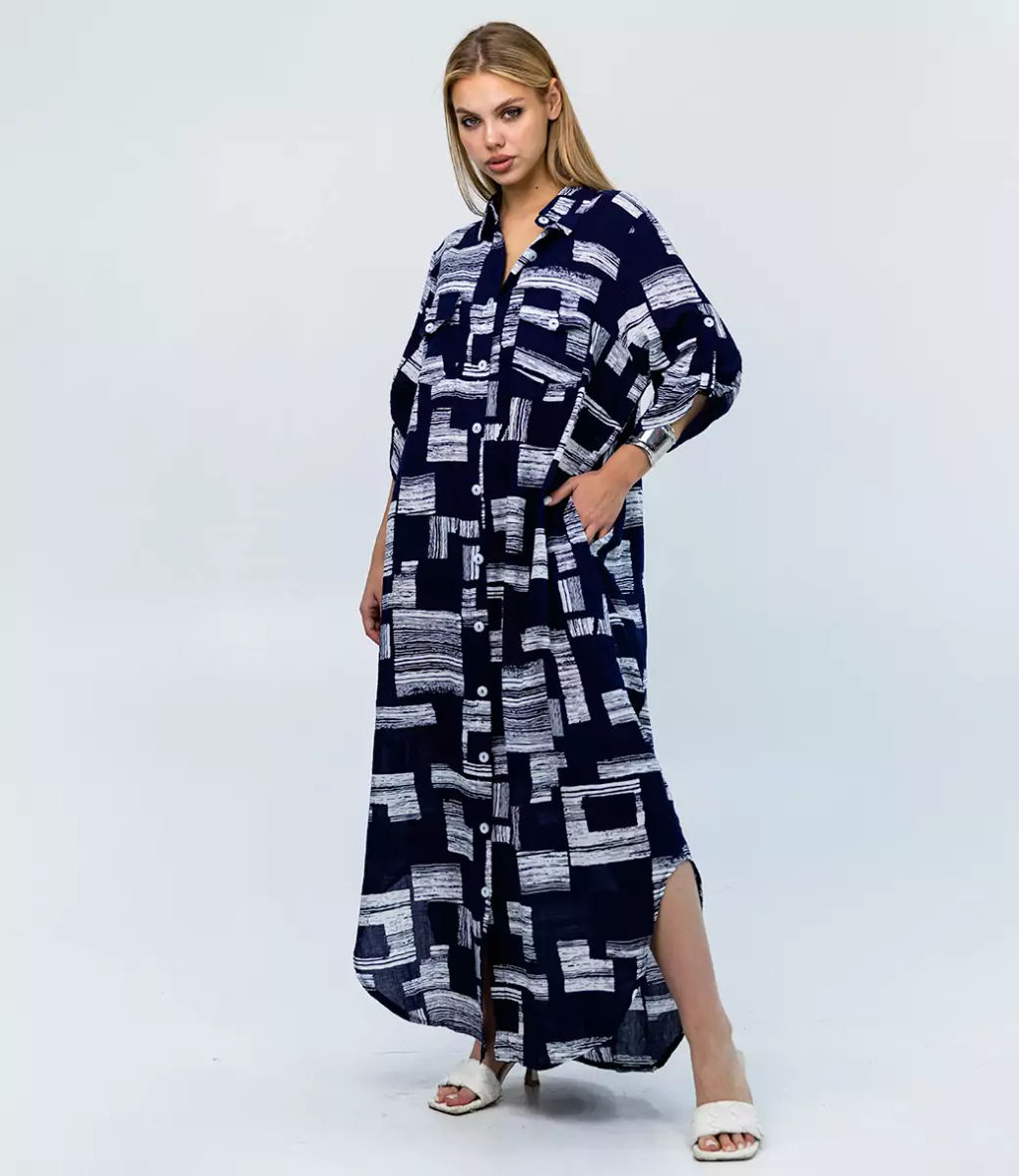 Платье #БШ2509, тёмно-синий