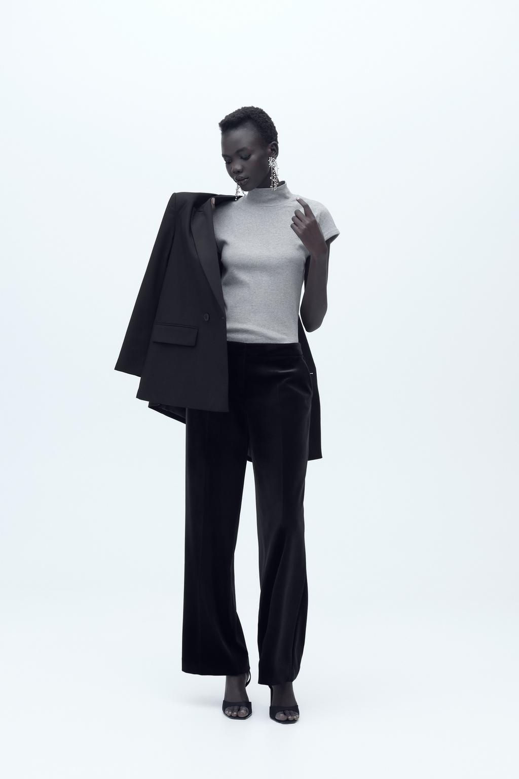 RIBBED HIGH NECK T-SHIRT - Zara фото 24