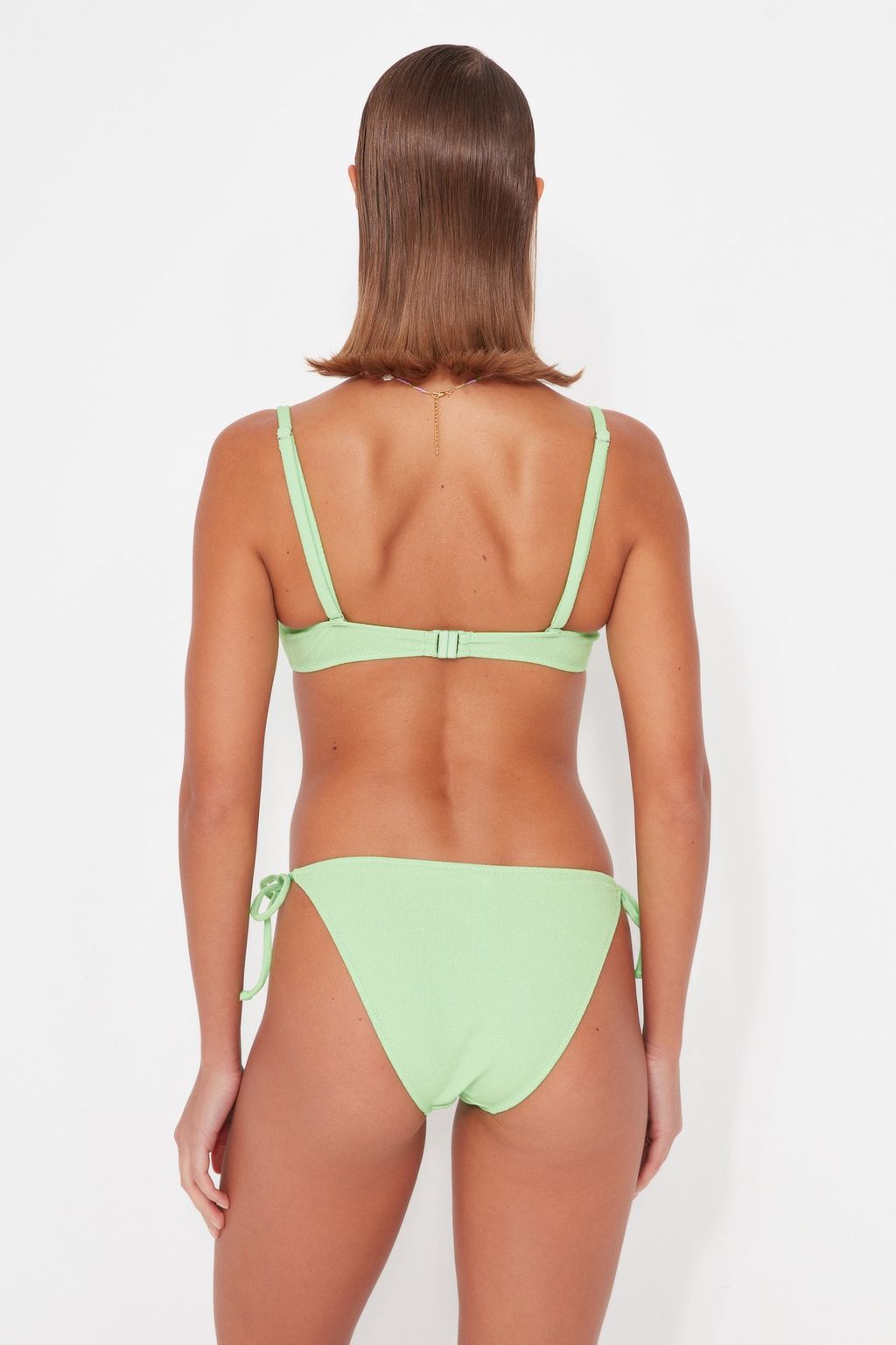 Yesil Balenli Ters V Balenli Havlu Bikini Ustu TBESS23BU00323