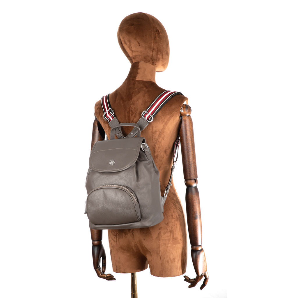 18034 d.grey, женский кожаный рюкзак Barcelo Biagi