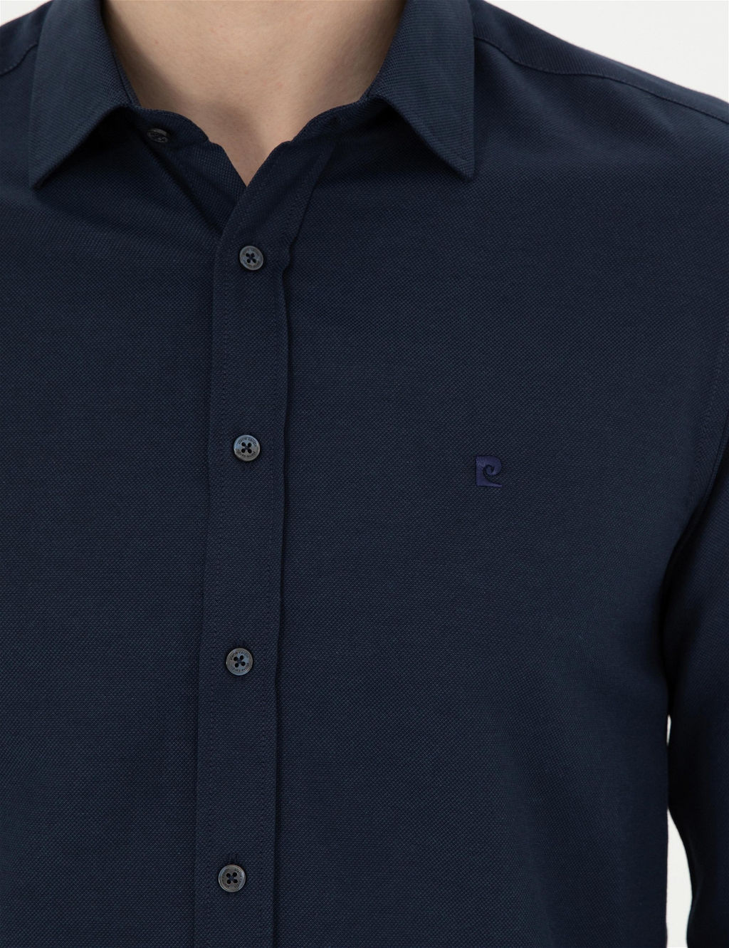 Lacivert Slim Fit Uzun Kollu G_mlek - Pierre cardin фото 7