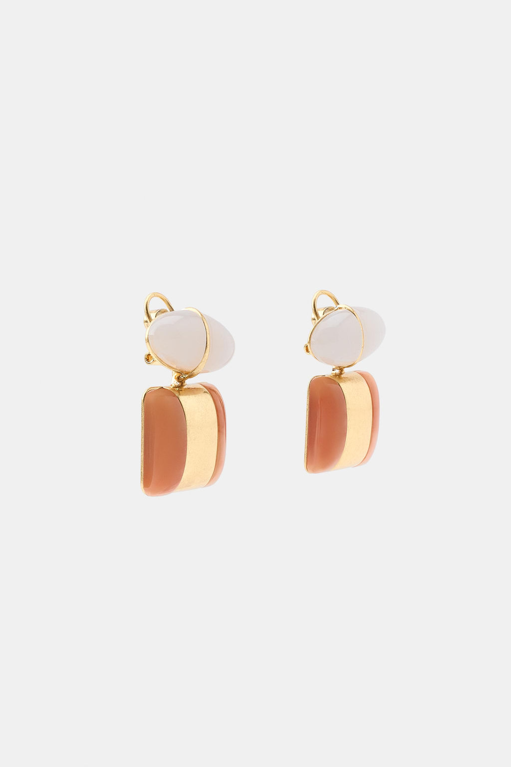 PENDIENTES RESINA PIEZAS GEOM?TRICAS / Dorado - Zara фото 4