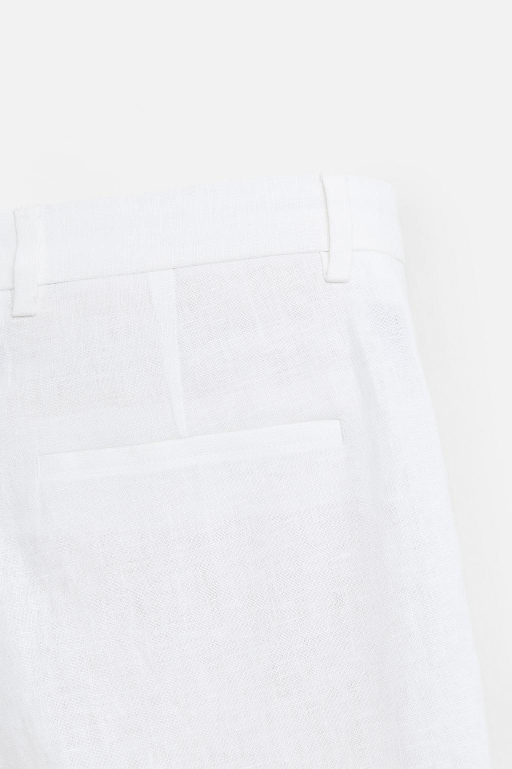 100% LINEN PLEATED TROUSERS - Zara фото 11
