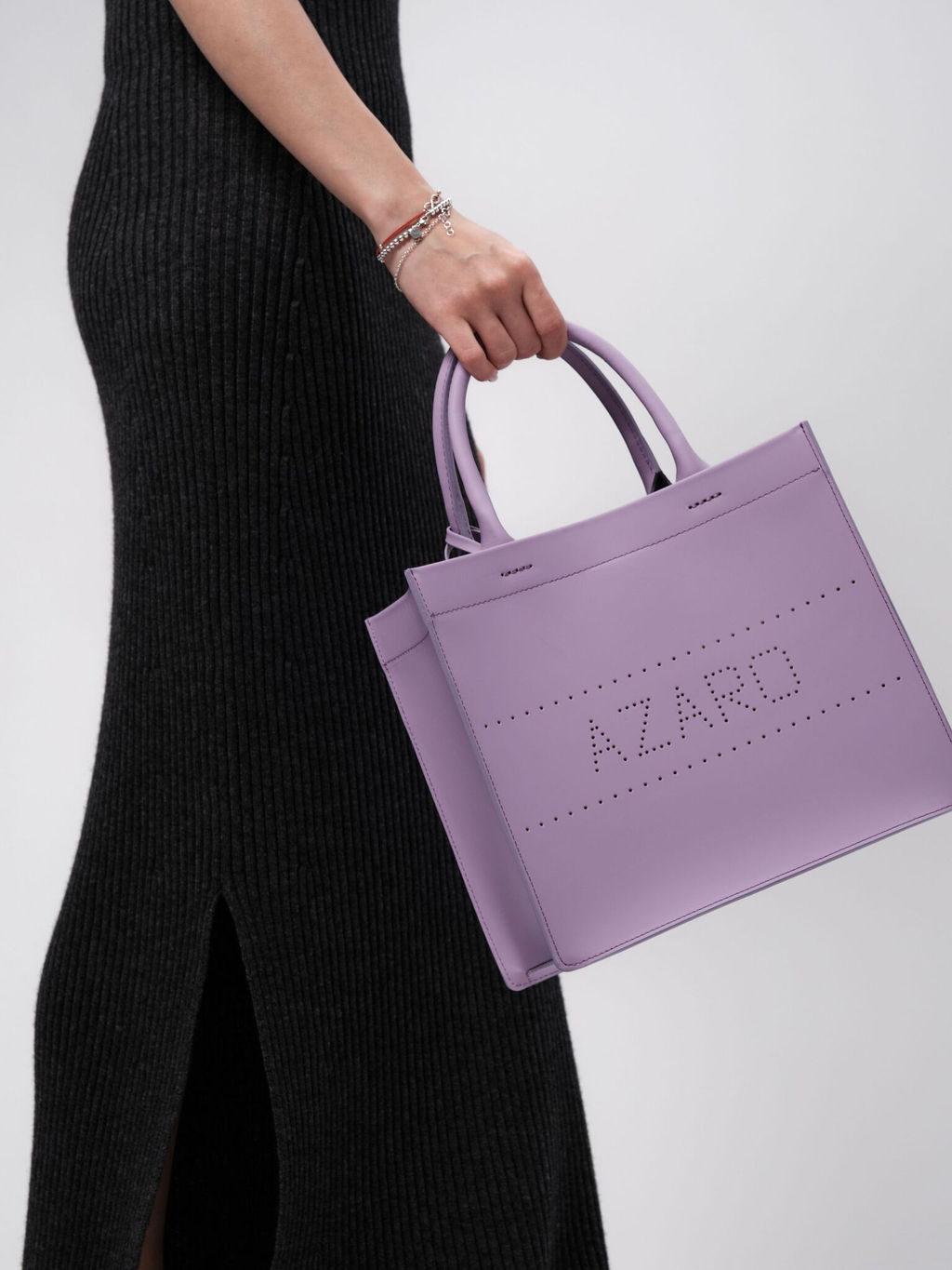 Сумка кожаная Azaro 30586 фиолетовая лаванда