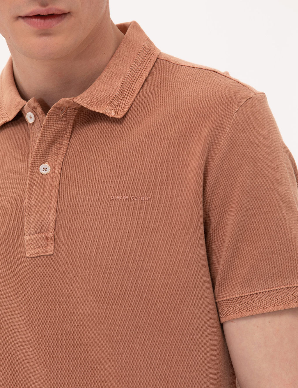 Kahverengi Slim Fit Polo Yaka Ti__rt