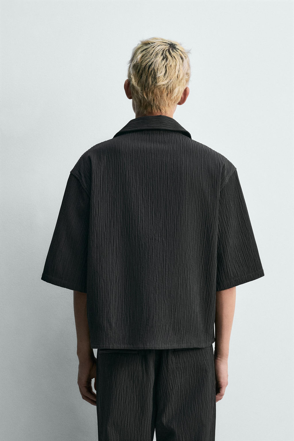 CAMISA RELAXED FIT TEXTURA IRREGULAR / Gris oscuro - Zara фото 3
