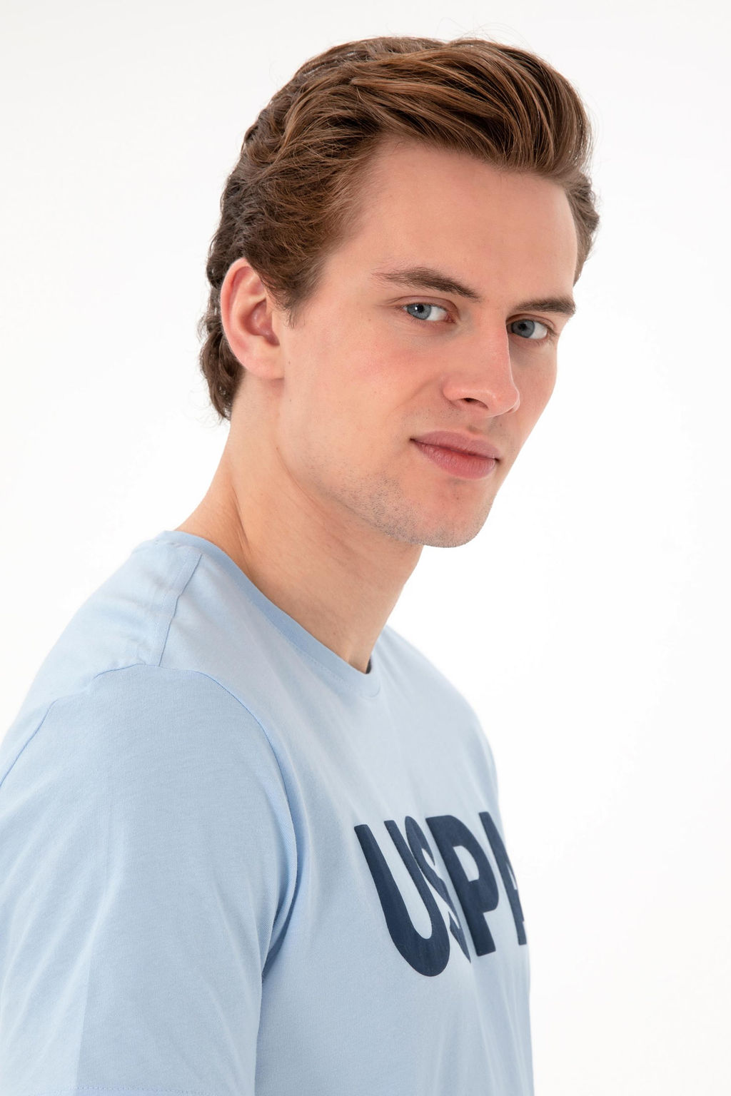 Erkek Regular Fit Bisiklet Yaka A__k Mavi Basic Ti__rt Sepette S_rpriz _ndirim - U.s. polo assn фото 2