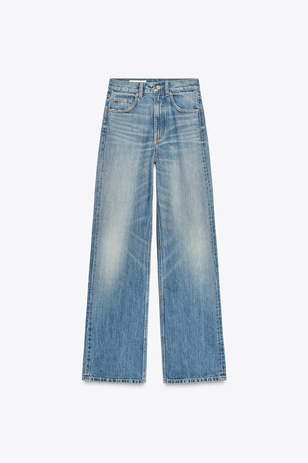 TRF WIDE-LEG HIGH-WAIST FULL-LENGTH JEANS - Zara фото 16
