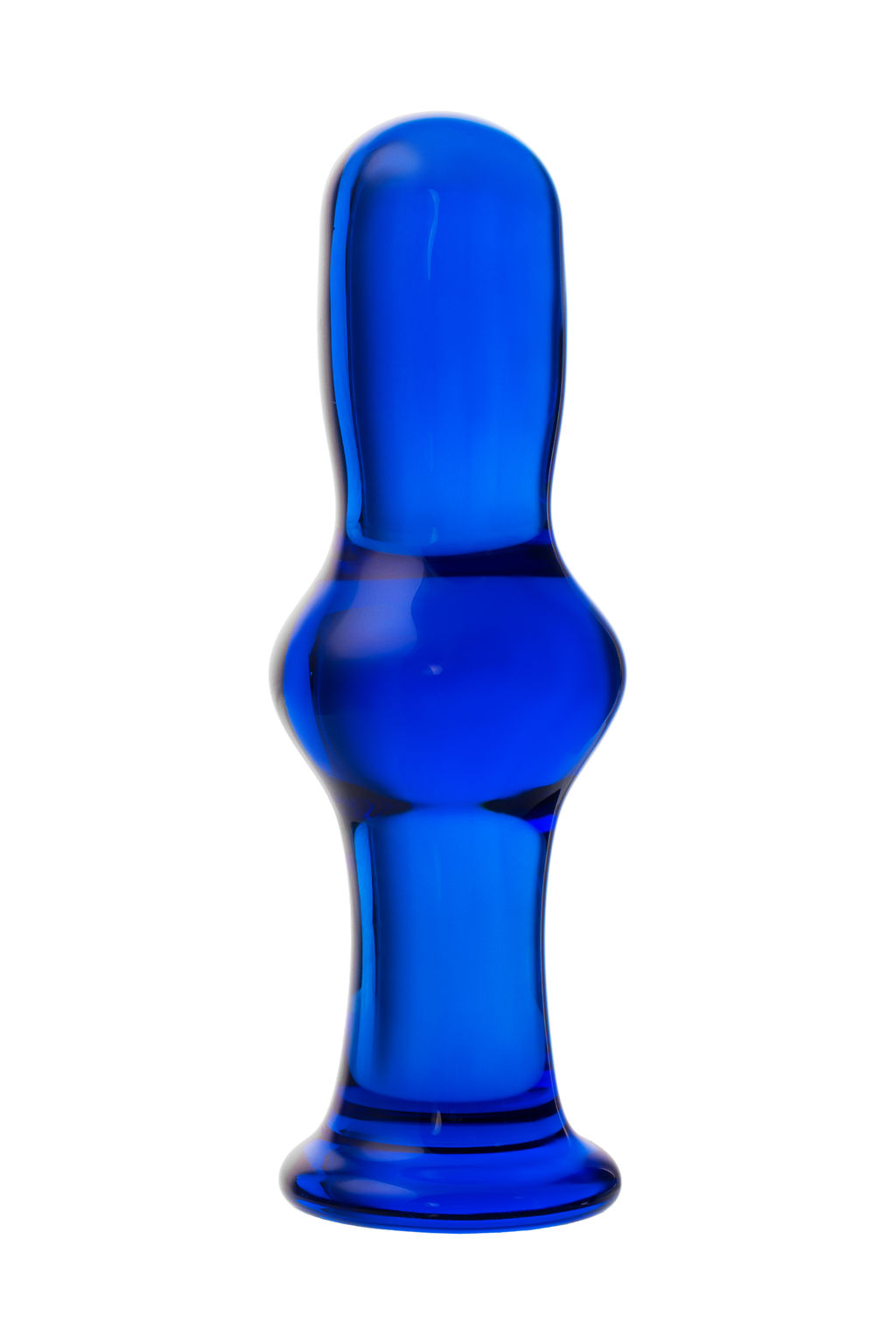 Анальная втулка Sexus Glass, стекло, синяя, 13,5 см, 4,5 см