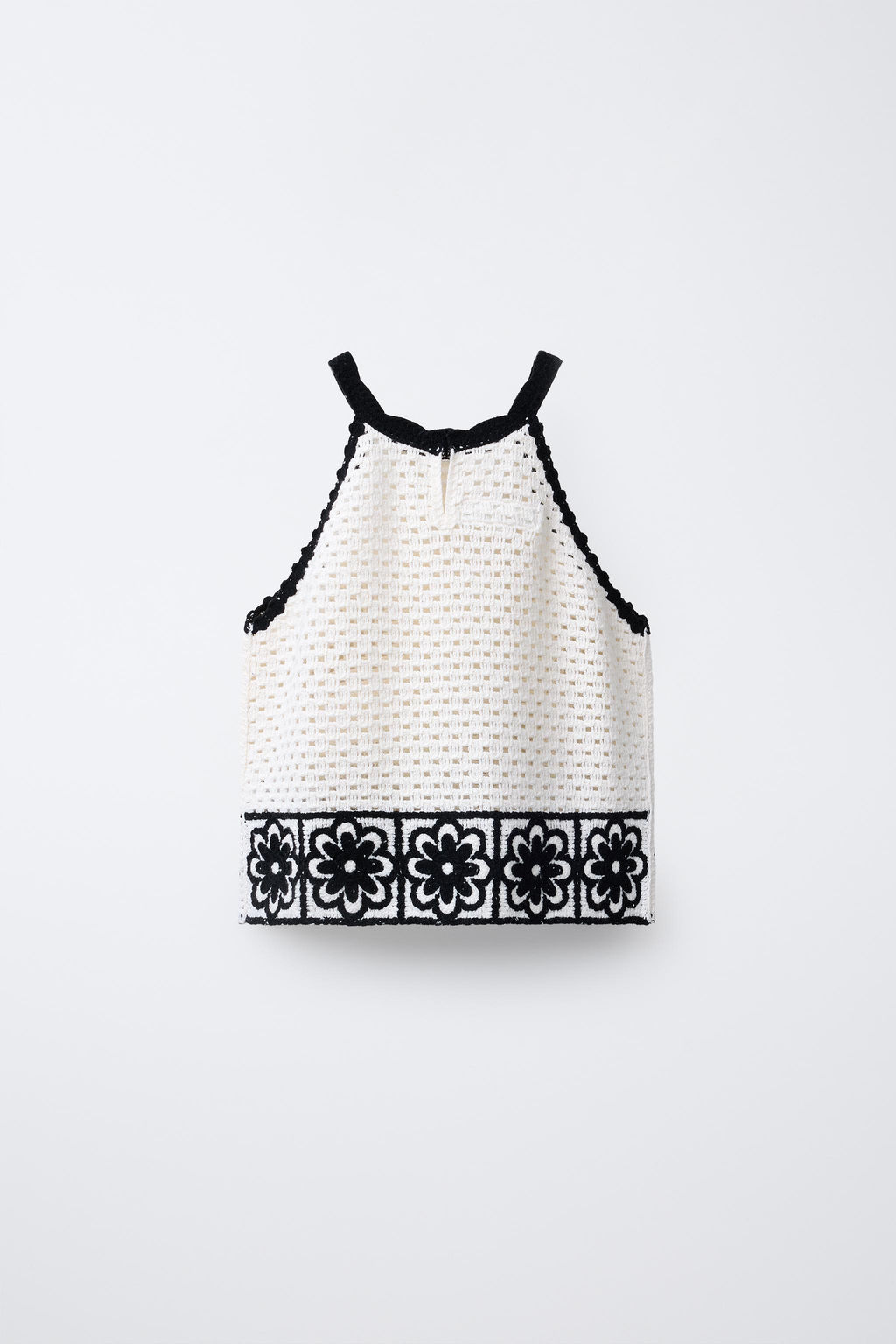 FLORAL HALTER NECK CROCHET KNIT TOP - Zara фото 2