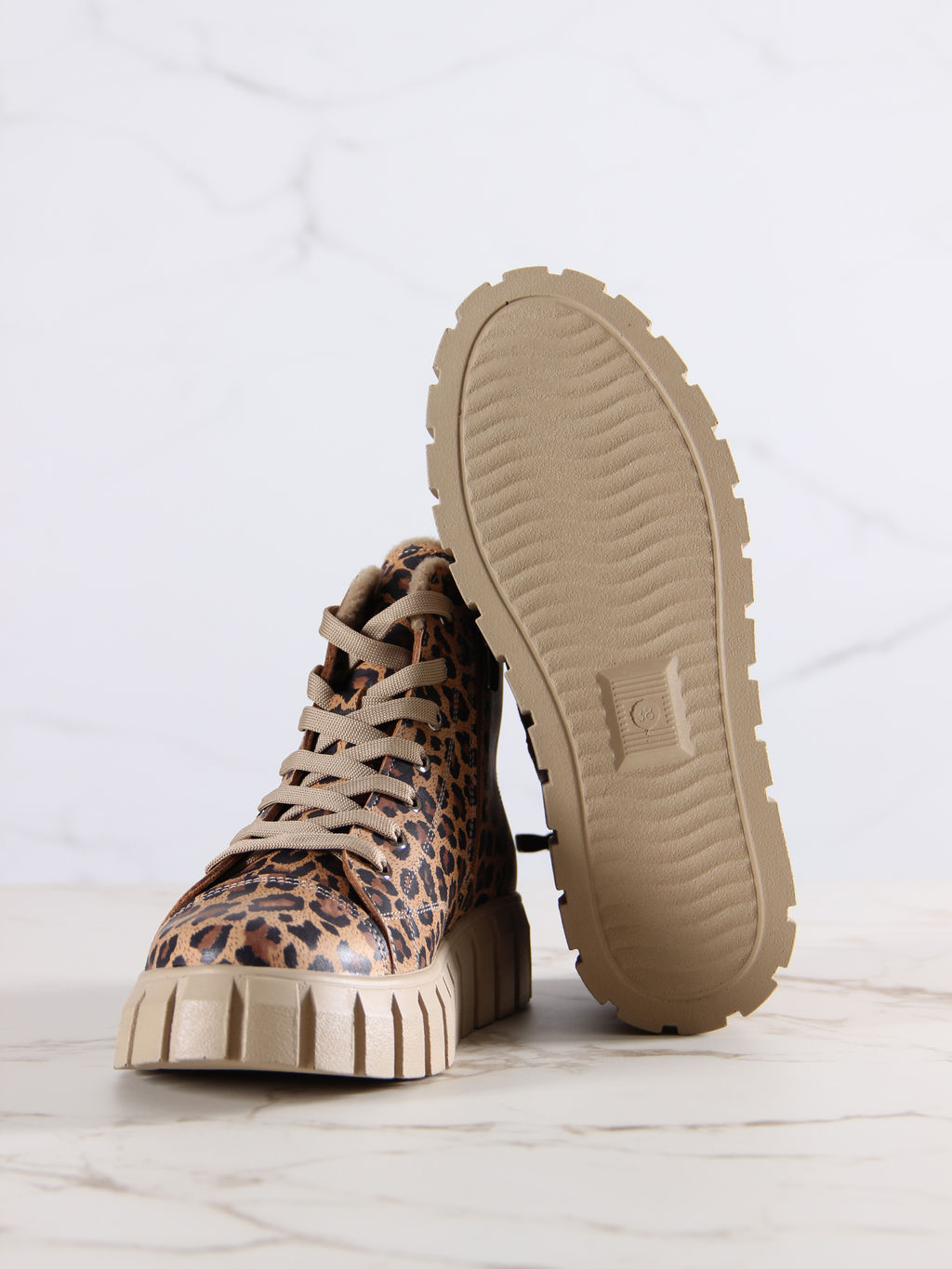 Ботинки 217.91505be.Коричневый леопард/мех