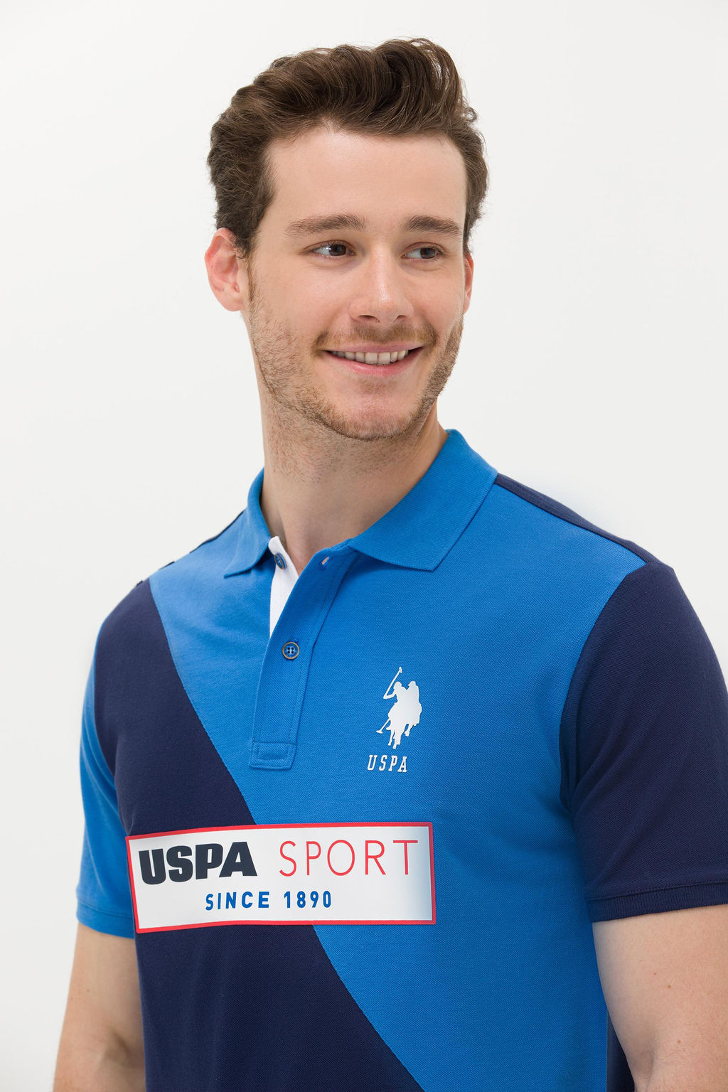 U. S. Polo Assn Мужская темно-синяя футболка с воротником-поло - U.s. polo assn фото 2