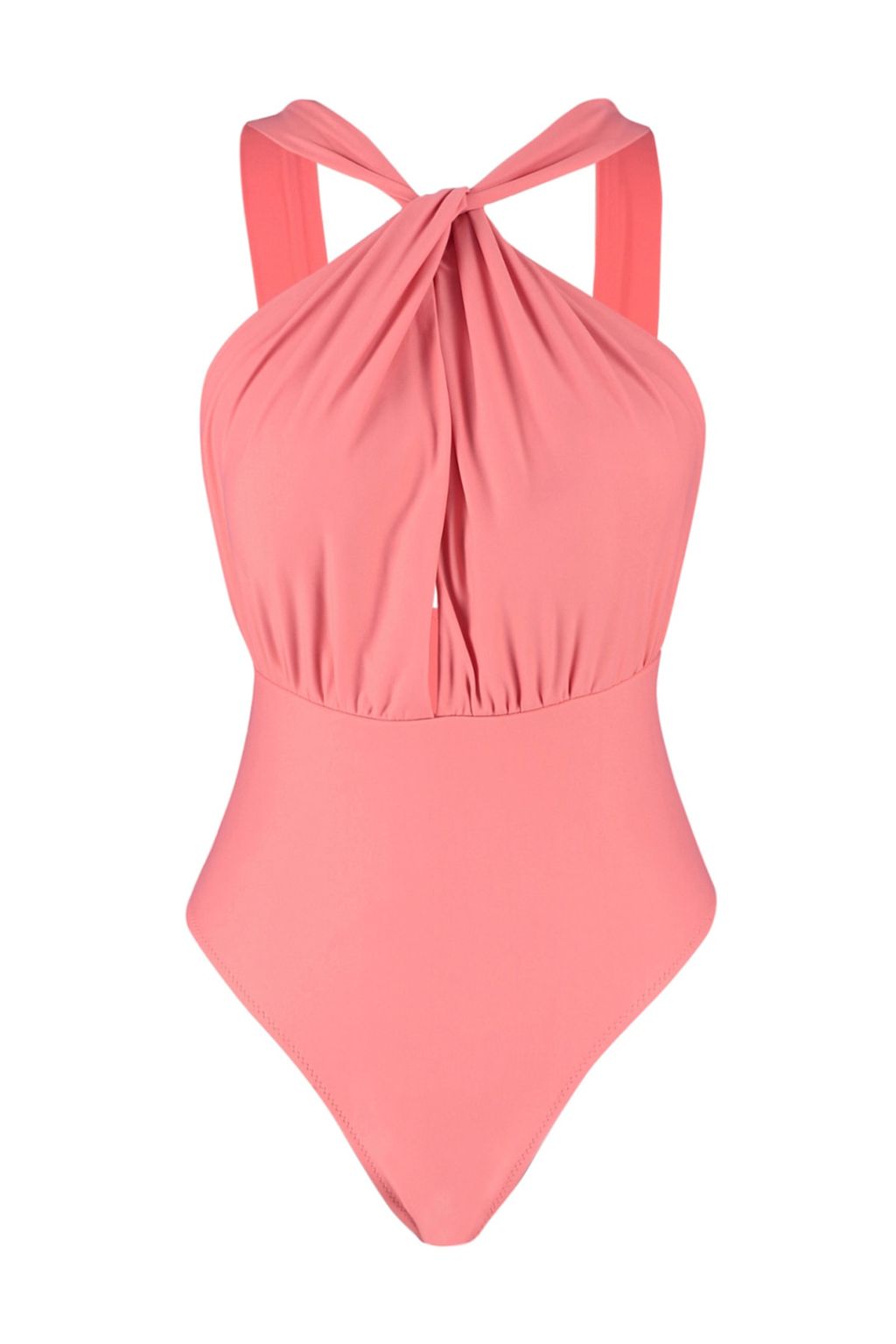 Pembe Halter Yaka Cut Out/Pencereli Normal Paca Mayo TBESS23MA00319