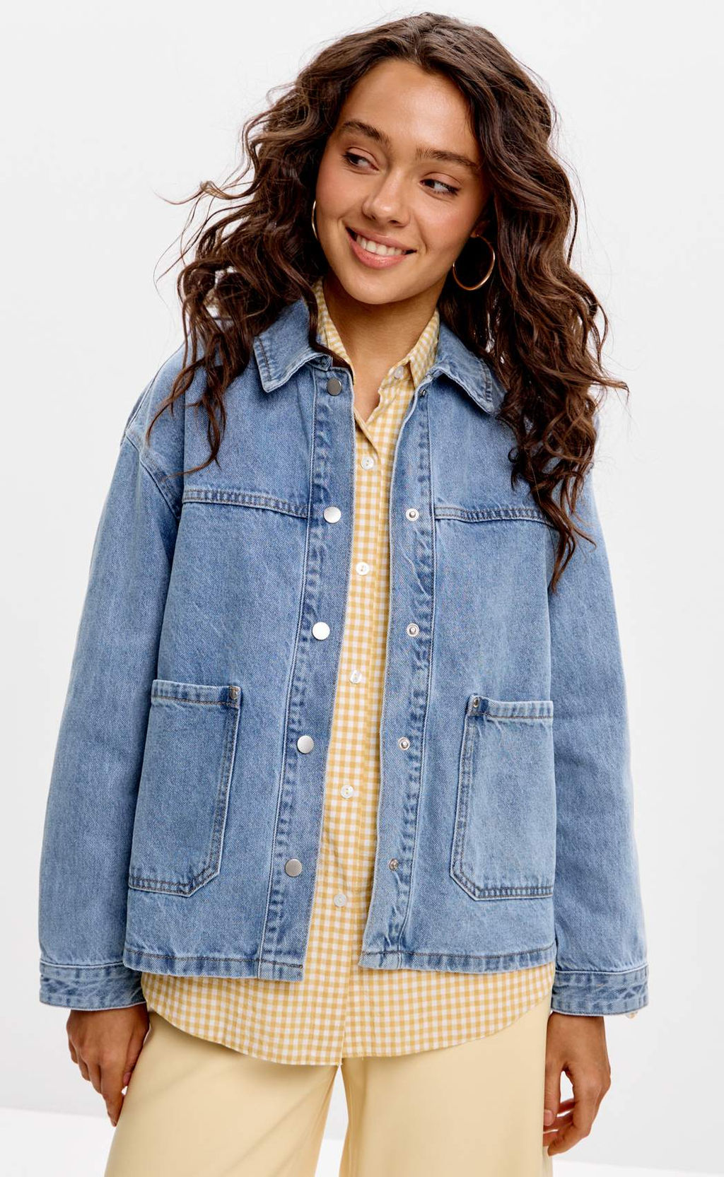 Куртка джинс F612-1259 middle blue - Fine joyce фото 10