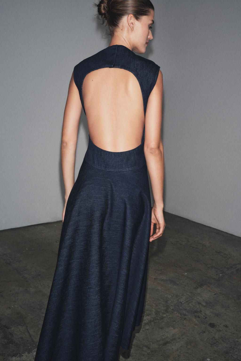 ZW COLLECTION DENIM MIDI DRESS - Zara фото 4