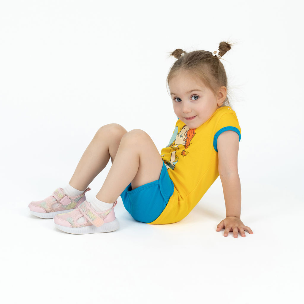 Костюм детский желтый/бирюза принт девочка 7059п (80, 52)