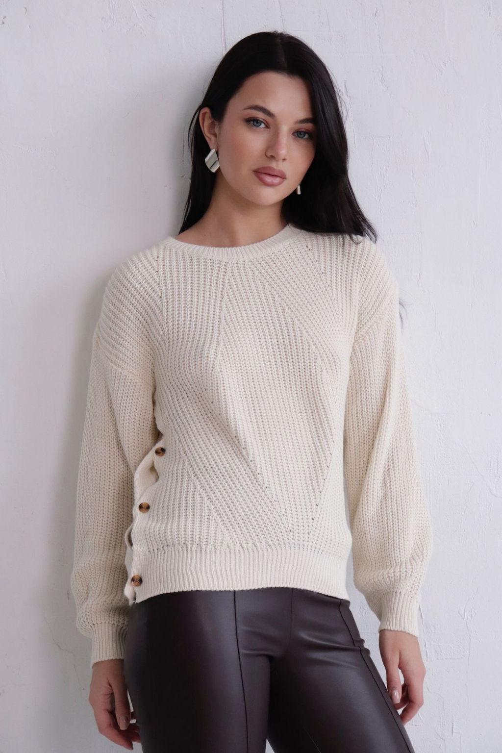 11072 Джемпер айвори с пуговицами - Martichelli фото 18