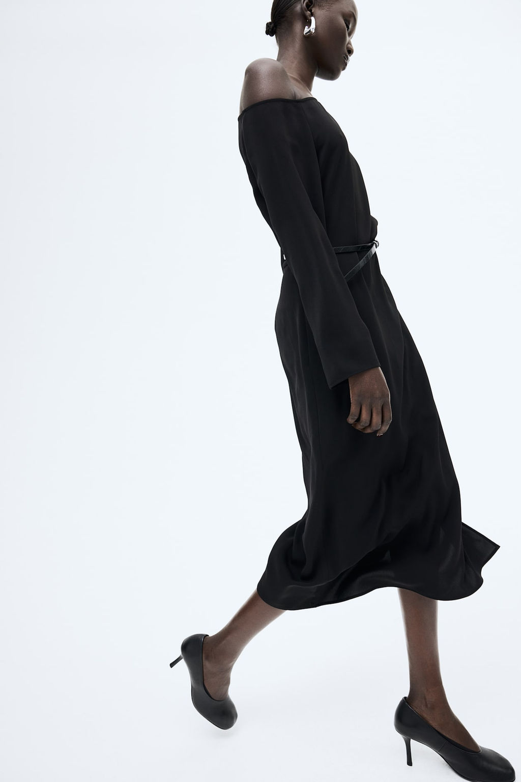 Vestido de un hombro con cinturon - H&m фото 5