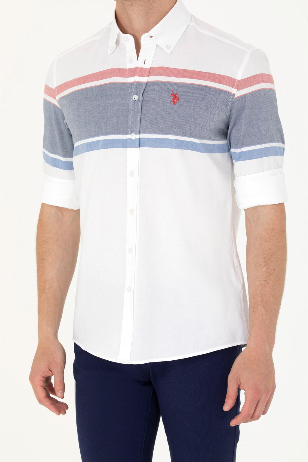 Мужская белая рубашка с длинным рукавом Неожиданная скидка в корзине - U.s. polo assn фото 6