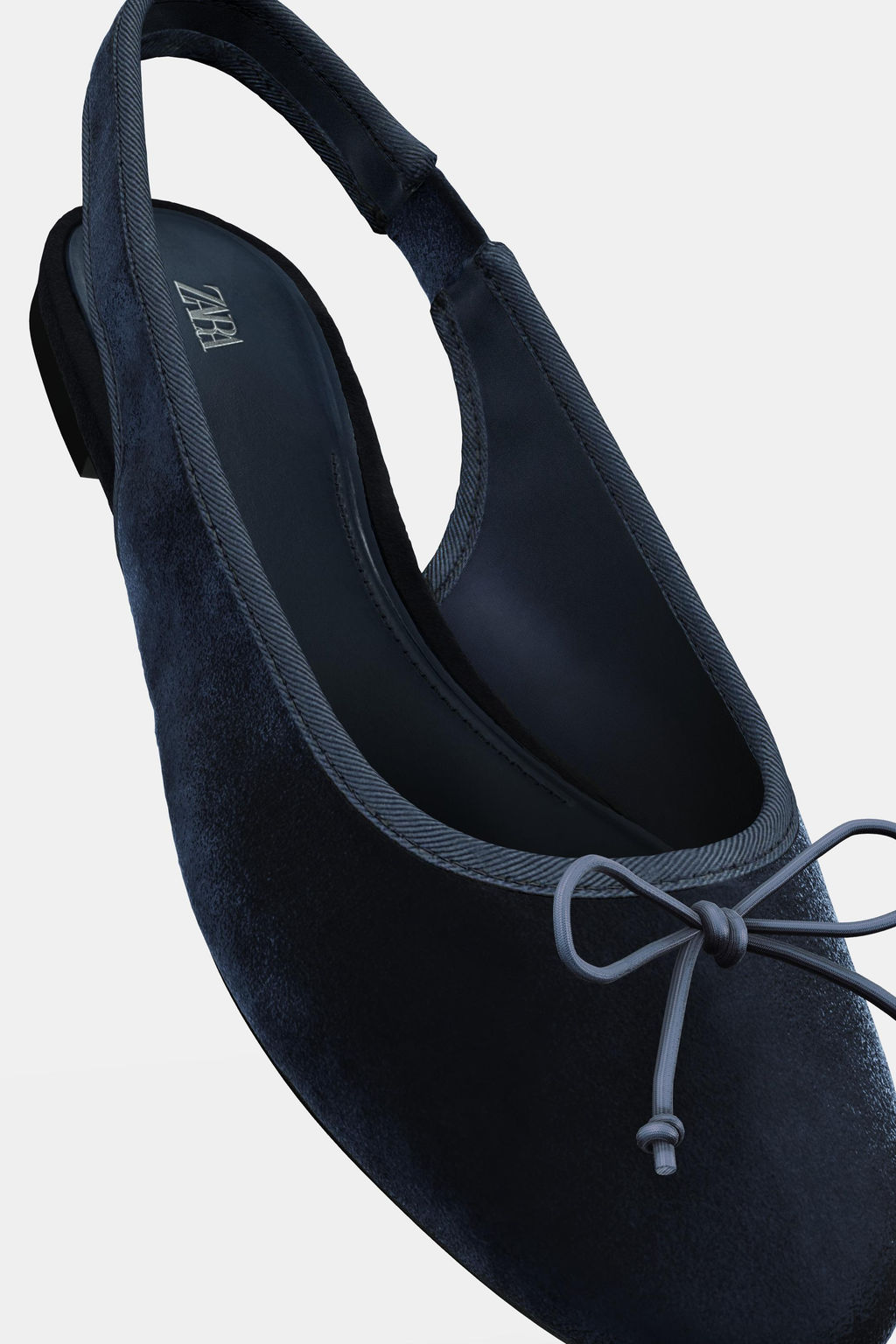 VELVET-EFFECT SLINGBACK BALLET FLATS - Zara фото 3
