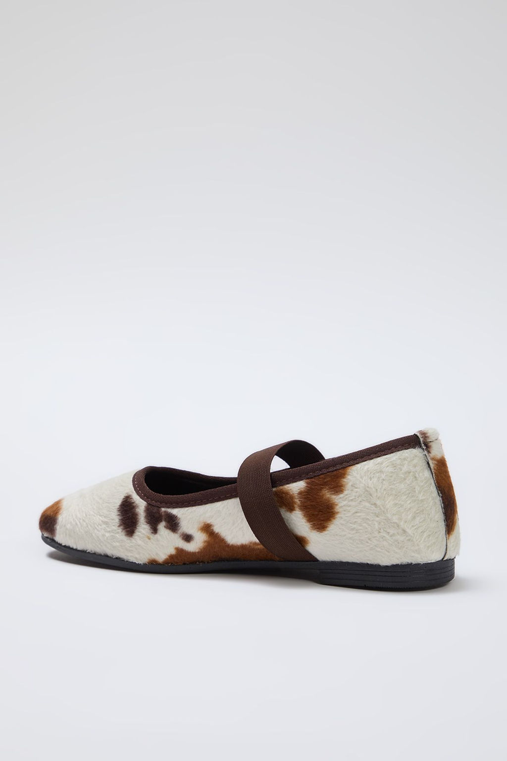 Trendyol Shoes Kahverengi Inek Desenli Yuvarlak Burun Mary Jane Kad?n Babet TAKSS25BE00009 - Trendyolmilla фото 7