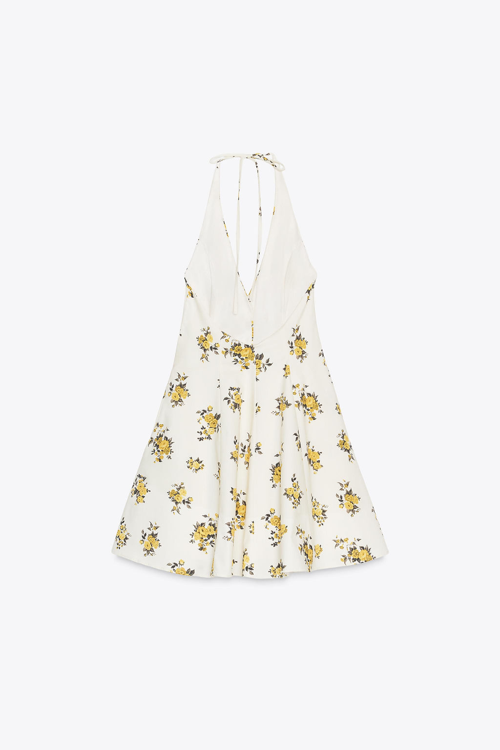 FLORAL PRINT HALTER MINI DRESS - Zara фото 13