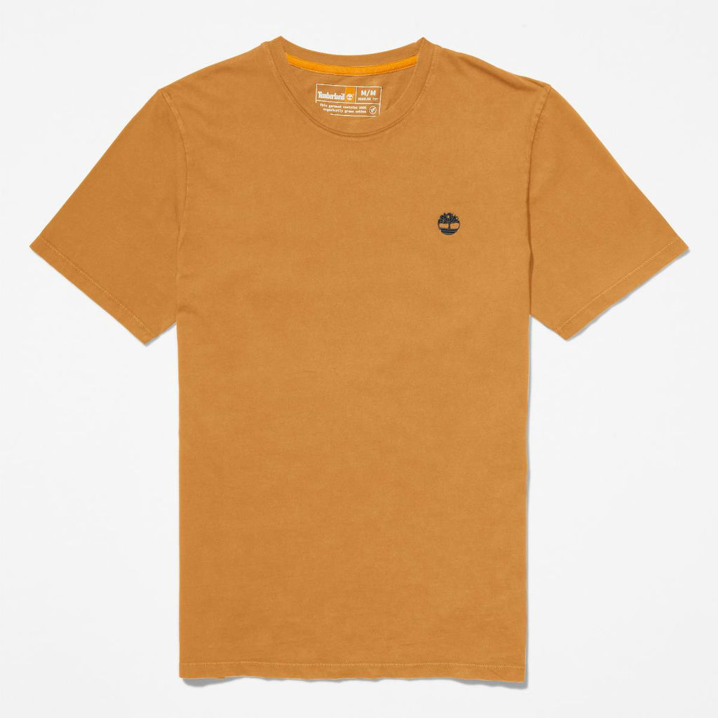 Футболка Timberland T-Shirt Dunstan River Jersey Crew Neck Slim оранжевая  фото 3