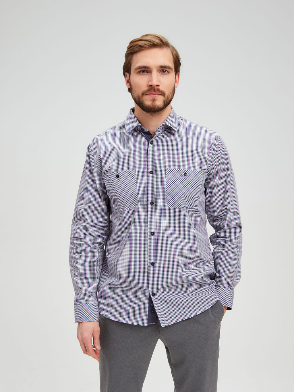 Сорочка мужская длинный рукав GREG S375/231/182/ZN/1p  фото 5
