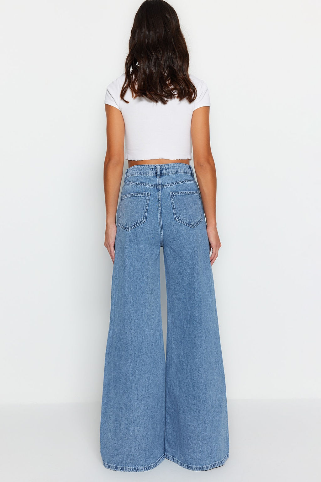 Mavi Yuksek Bel Ekstra Wide Leg Palazzo Jeans TWOSS23JE00286 - Trendyolmilla фото 8