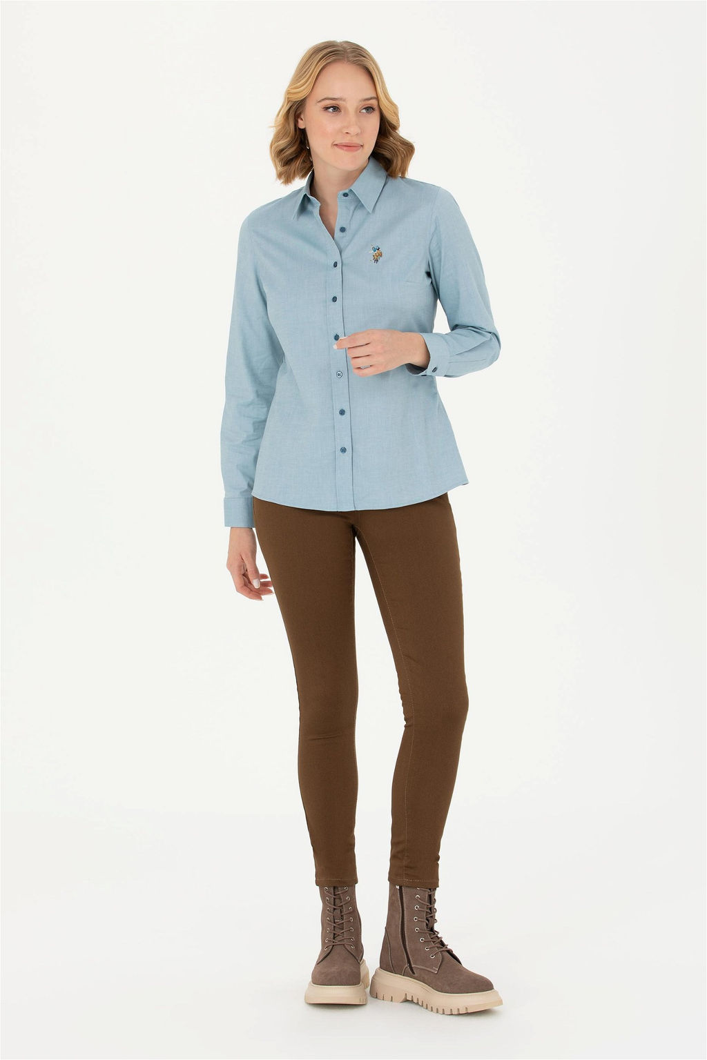 Женские темные брюки светло-коричневого цвета Неожиданная скидка в корзине - U.s. polo assn фото 3