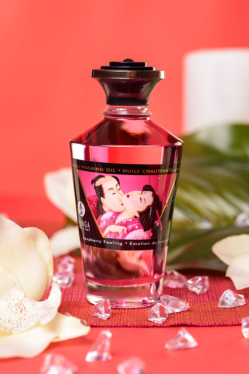 Масло массажное для тела Shunga Малиновое чувство (Raspberry Feeling), разогревающее, 100 мл