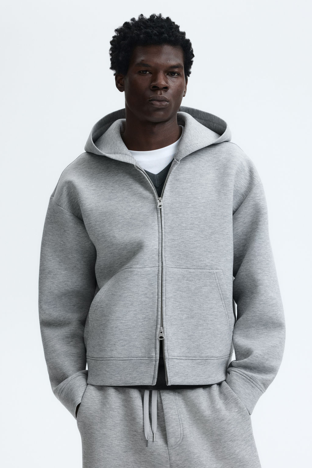 Chaqueta sudadera efecto neopreno Loose Fit - H&m фото 7