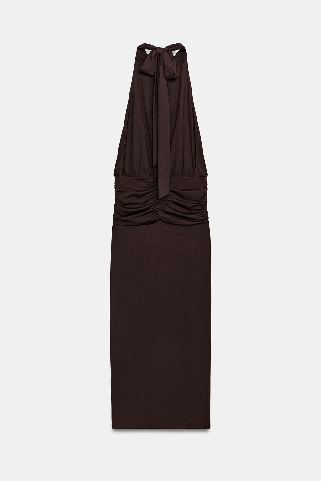 VESTIDO HALTER DRAPEADO / Marr?n - Zara фото 7