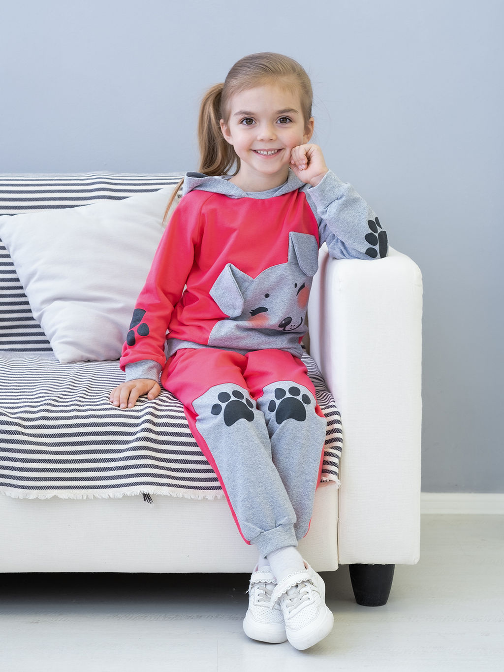 Костюм детский малинамеланж собака