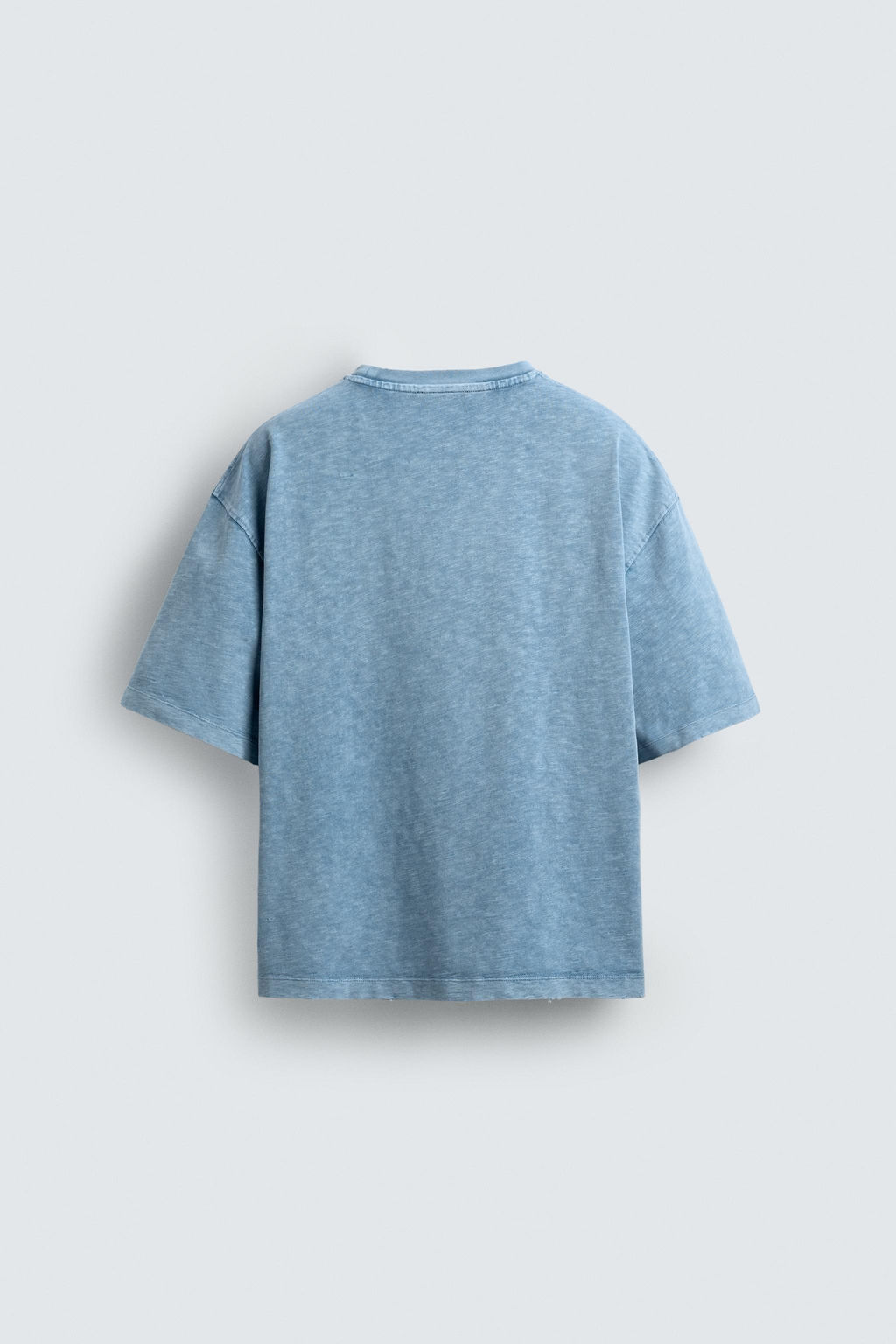 CAMISETA RELAXED FIT ESTRUCTURA FLAM? LAVADO / Azul - Zara фото 14