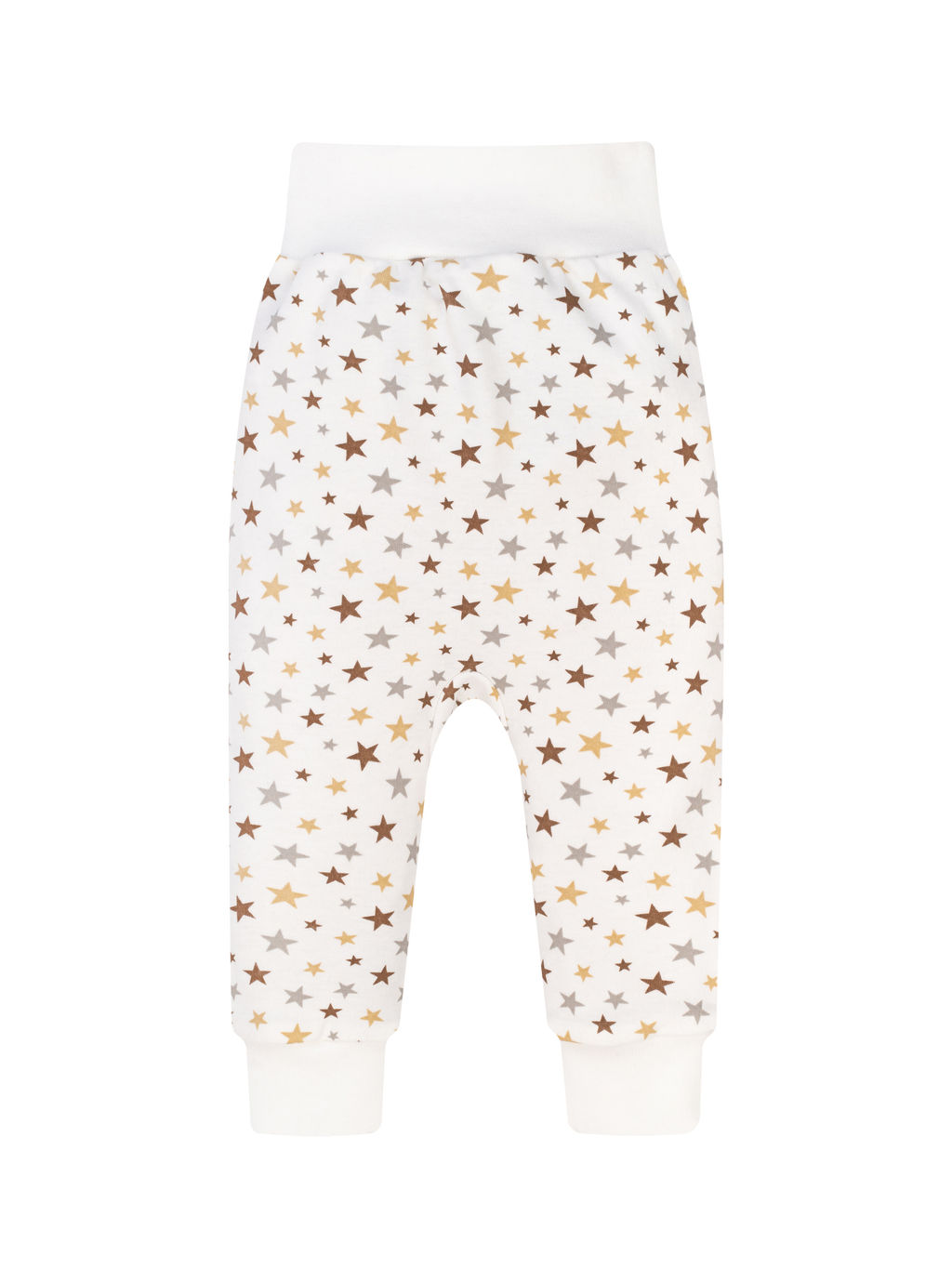 Ползункиштанишки короткие молочные принт бежевые звезды