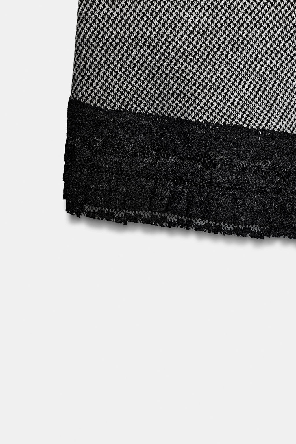ASYMMETRIC HOUNDSTOOTH HEM LACE TOP - Zara фото 24