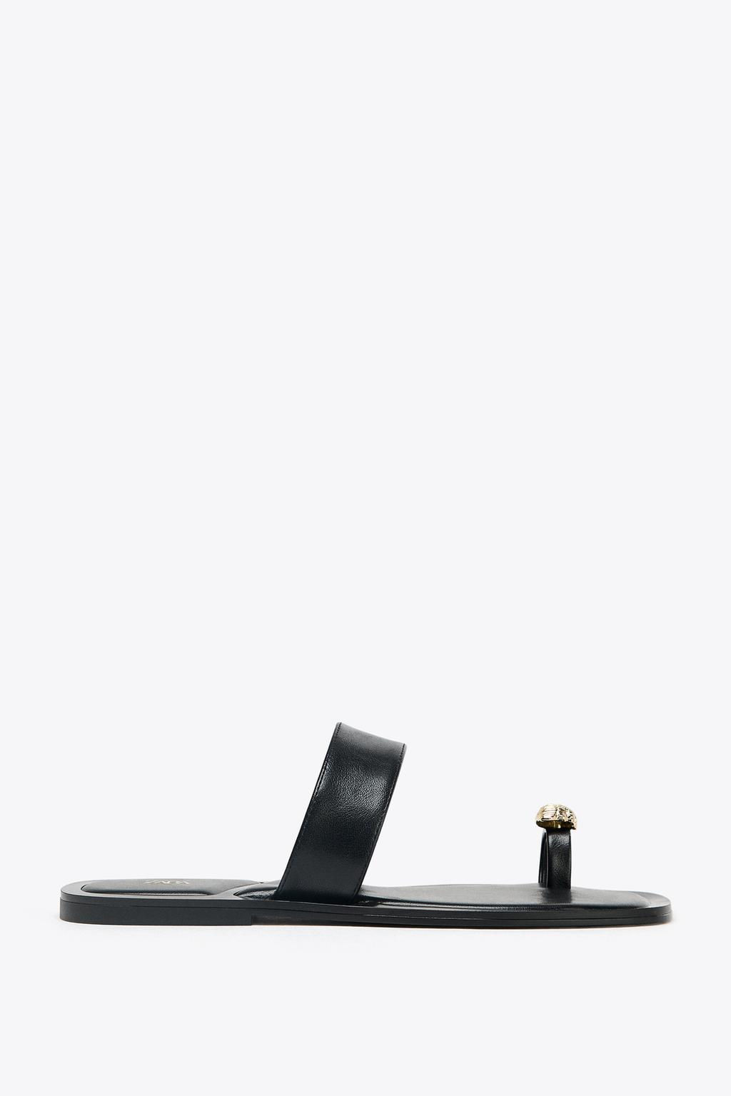 METALLIC BEAD TOE POST SANDALS - Zara фото 7
