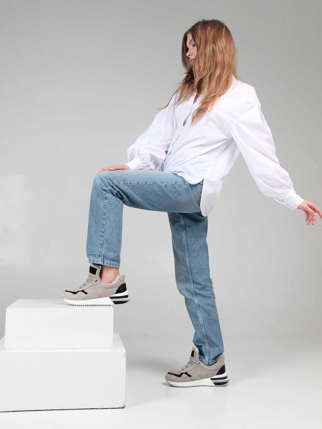 Кроссовки 150.maskgr. каменный замша/Мех