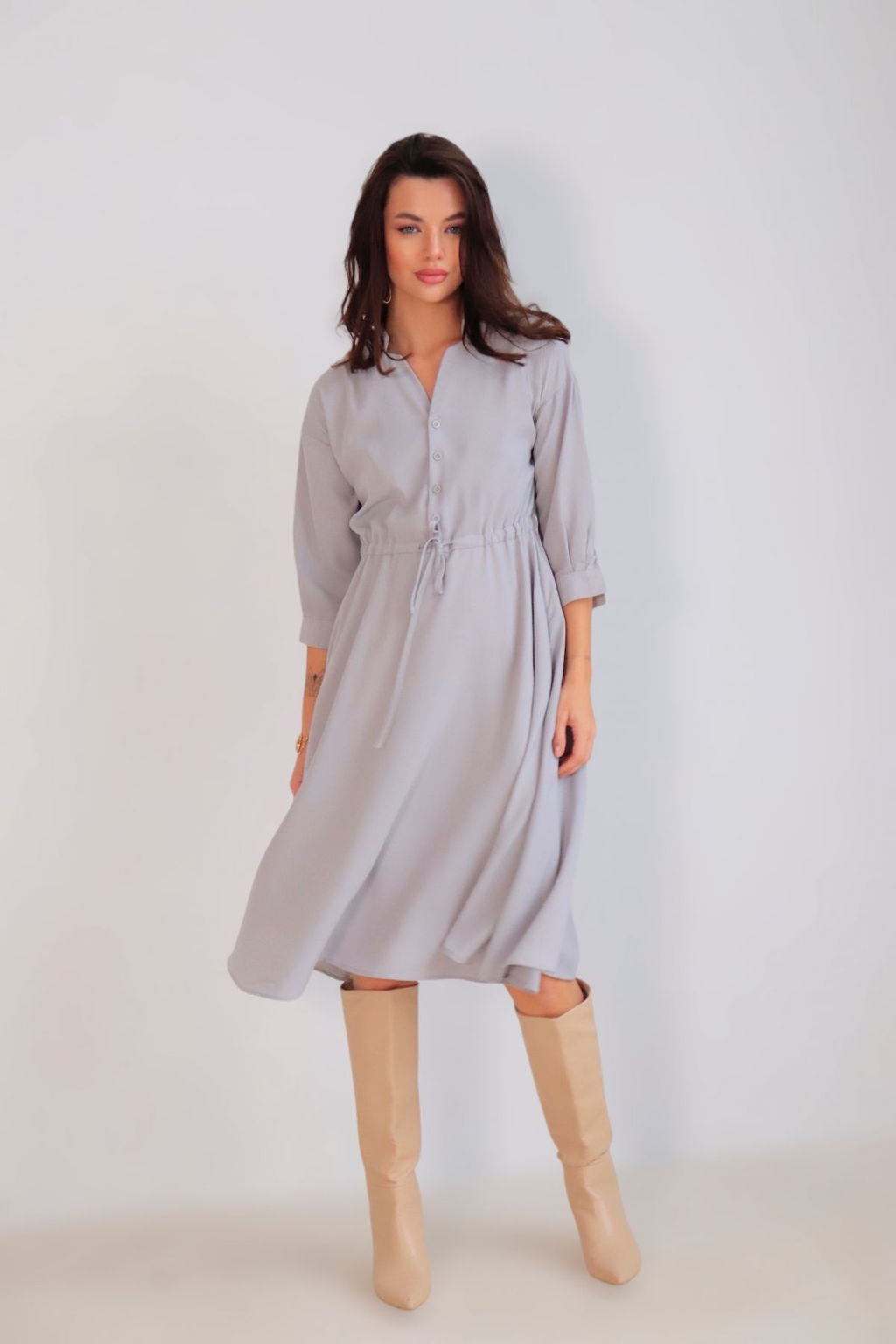 Martichelli Платье светло-серое  фото 6