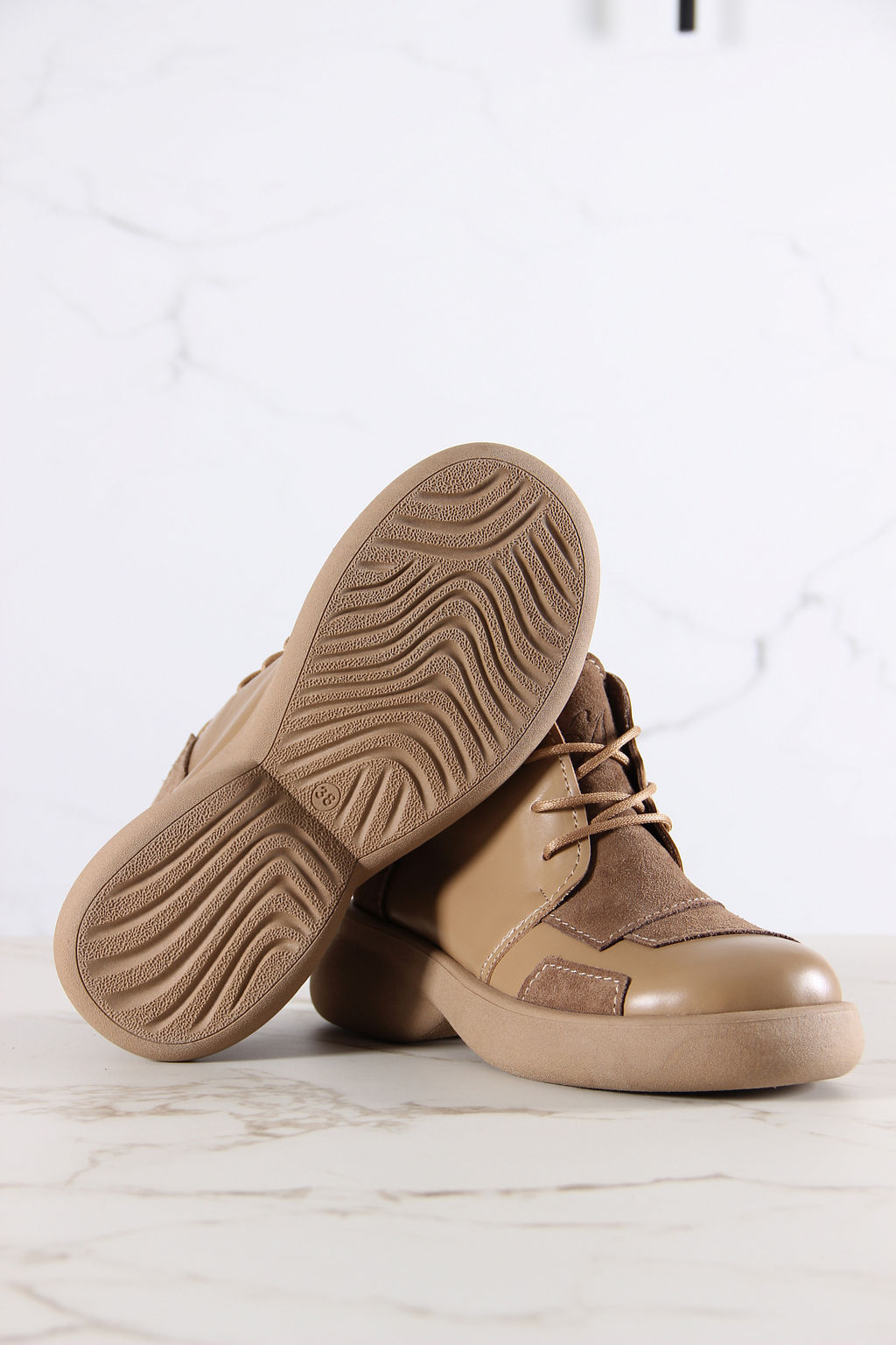 Ботинки 305.927ka.Круассан+коричневый капучино замша/шерсть