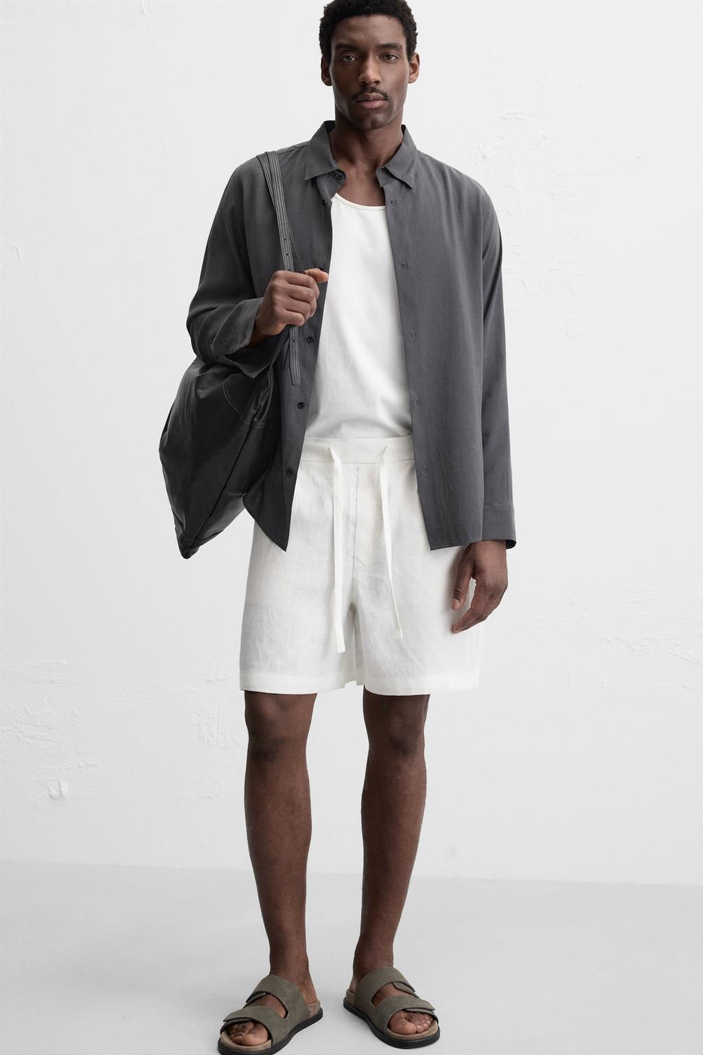 100% LINEN BERMUDA SHORTS - Zara фото 14