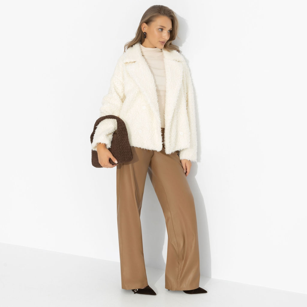 Розыгрыш. Полупальто на подкладе, Слишком заметна (белый шоколад, oversize, 50-56, нью)