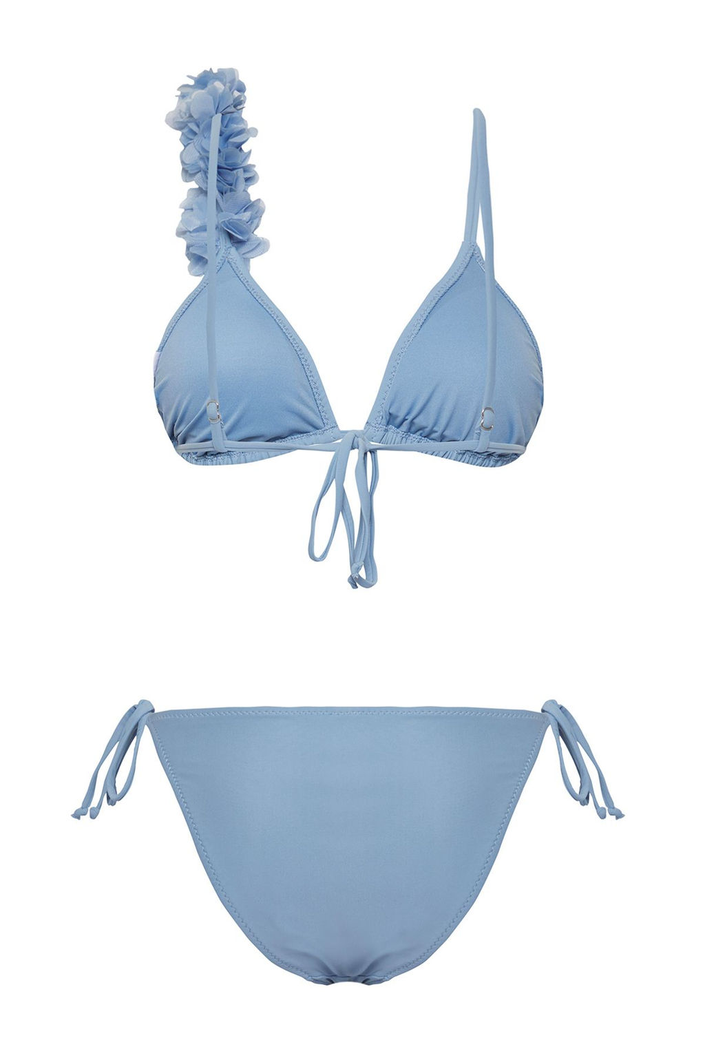 TRENDYOLMILLA Siyah Ucgen Cicek Aplikeli Regular Bikini Tak?m? TBESS25BT00081 фото 10