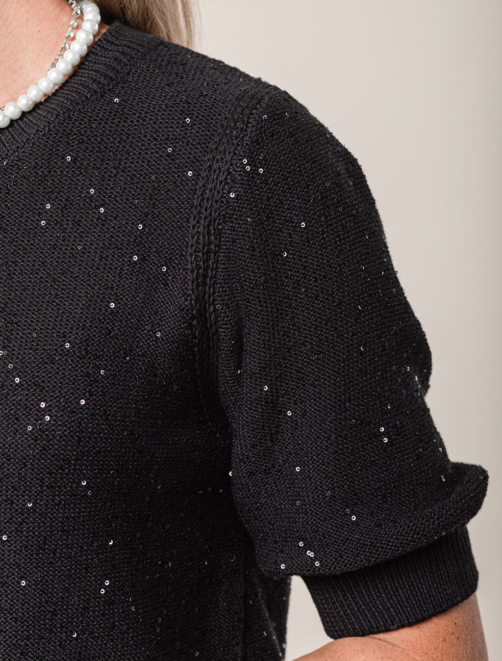 VILATTE / Джемпер из хлопковой пряжи с пайетками  фото 7