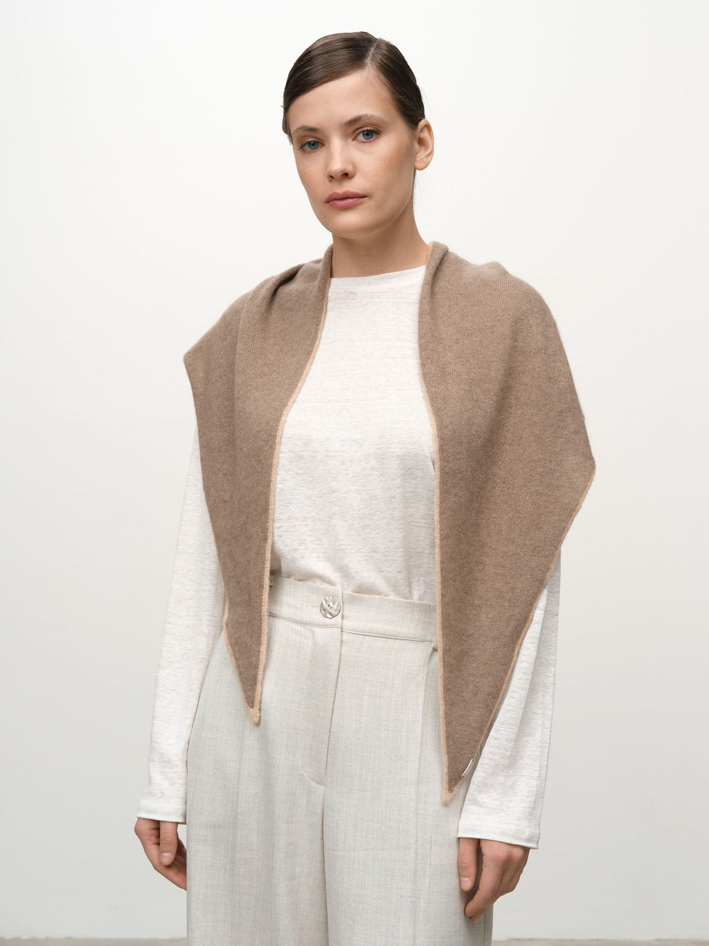 Шарф из кашемира 09096 капучино